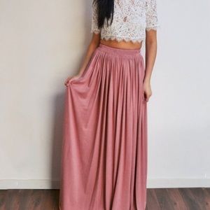 Rose Pink Maxi Skirt